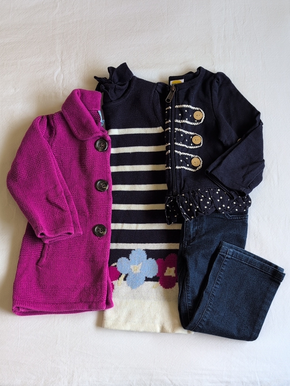 Girls 3T Preppy Fall Sweater Coat Dress & Jeans Bundle 4pc Lot Gap Gymboree